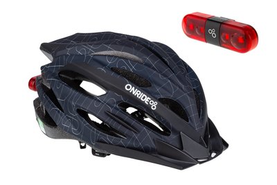 Шолом ONRIDE Grip чорний L (58-61 см) + Мигалка ONRIDE Row 6936116100870 фото