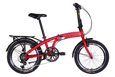 Велосипед AL 20" Dorozhnik ONYX Vbr тріскачка рама-12,5" червоний (м) з багажником зад AI, з крилом St 2022 OPS-D-20-046 фото