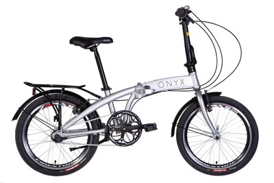 Велосипед AL 20" Dorozhnik ONYX планет. рама-12,5" сріблястий з багажником зад AI, з крилом St 2022 OPS-D-20-059 фото