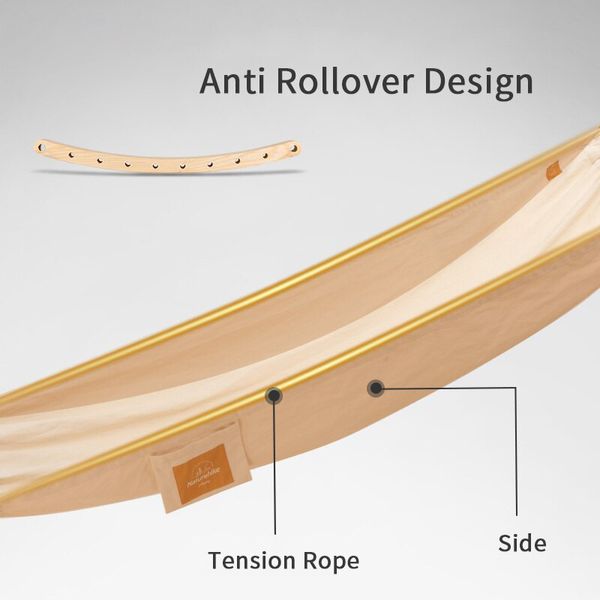 Гамак одномісний без перекидання Naturehike NH20DC001, бавовна, коричневий 6927595770429 фото