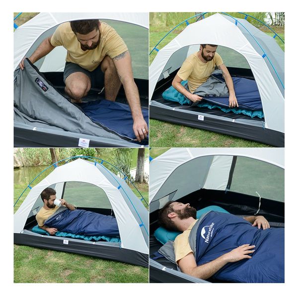 Спальник надлегкий Naturehike LW180 NH21MSD04 лівий, (15°C), p-p XL, темно-блакитний 6927595788172-L фото