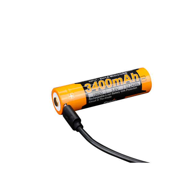 Акумулятор 18650 Fenix (3400 mAh) micro usb зарядка ARB-L18-3400U фото